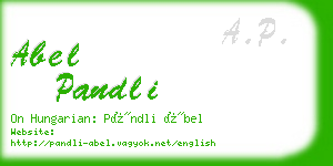 abel pandli business card